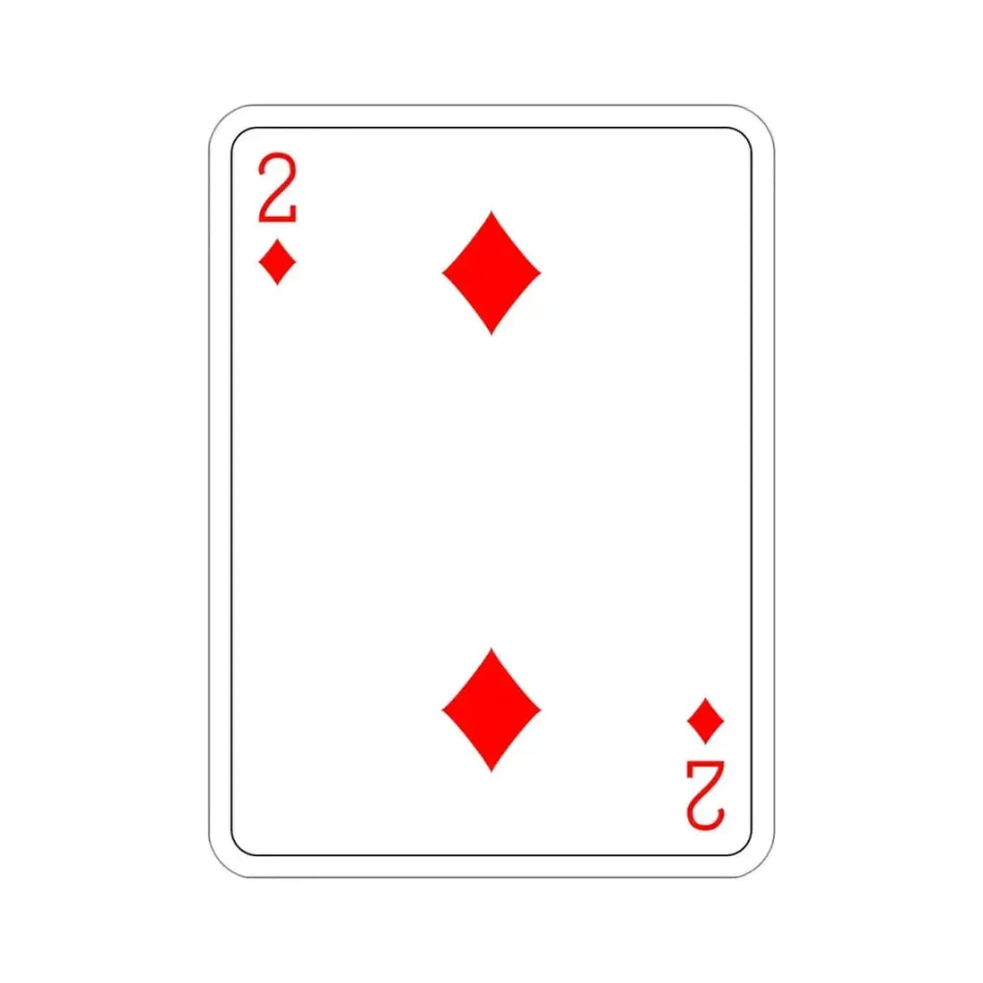 2 of Diamonds Playing Card STICKER Vinyl Die-Cut Decal - The Sticker Space