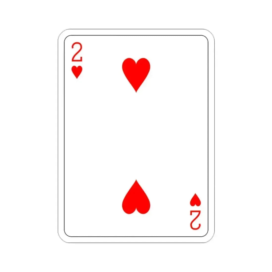 2 of Hearts Playing Card STICKER Vinyl Die-Cut Decal 2 Inch - The Sticker Space