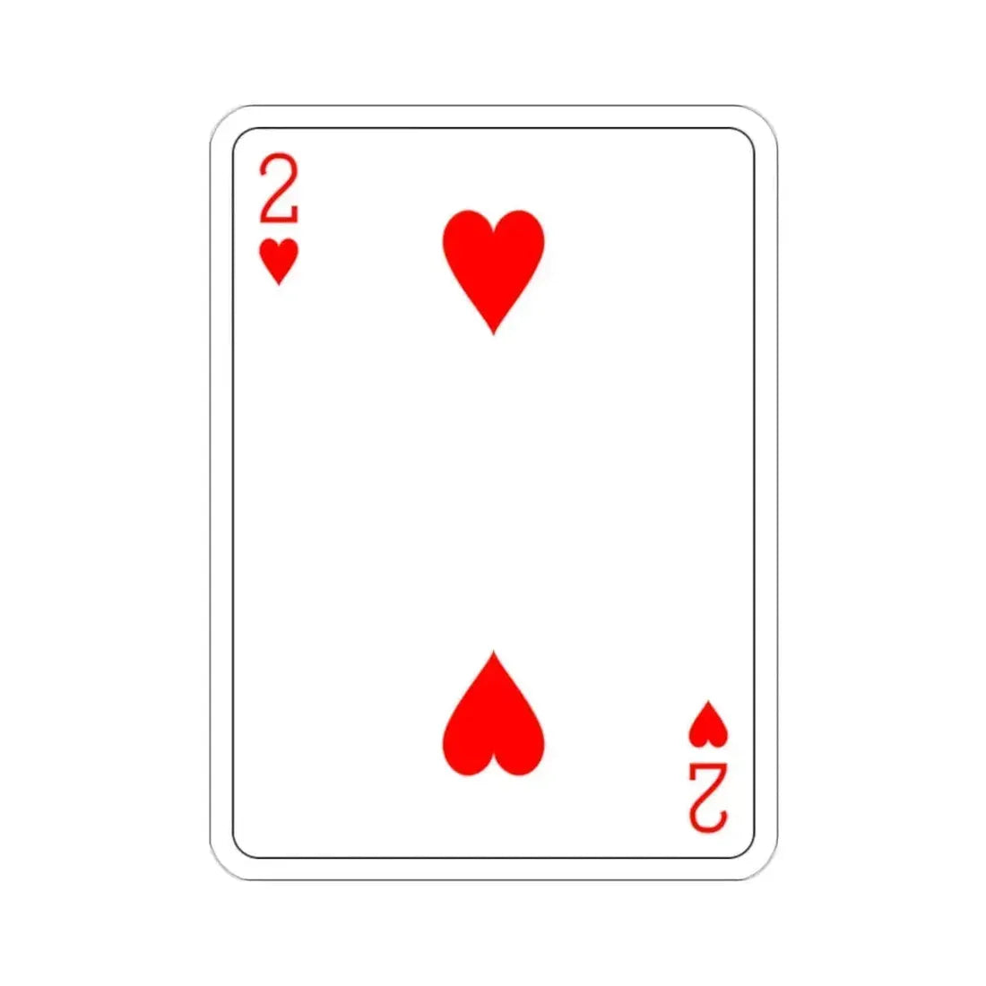 2 of Hearts Playing Card STICKER Vinyl Die-Cut Decal 2 Inch - The Sticker Space