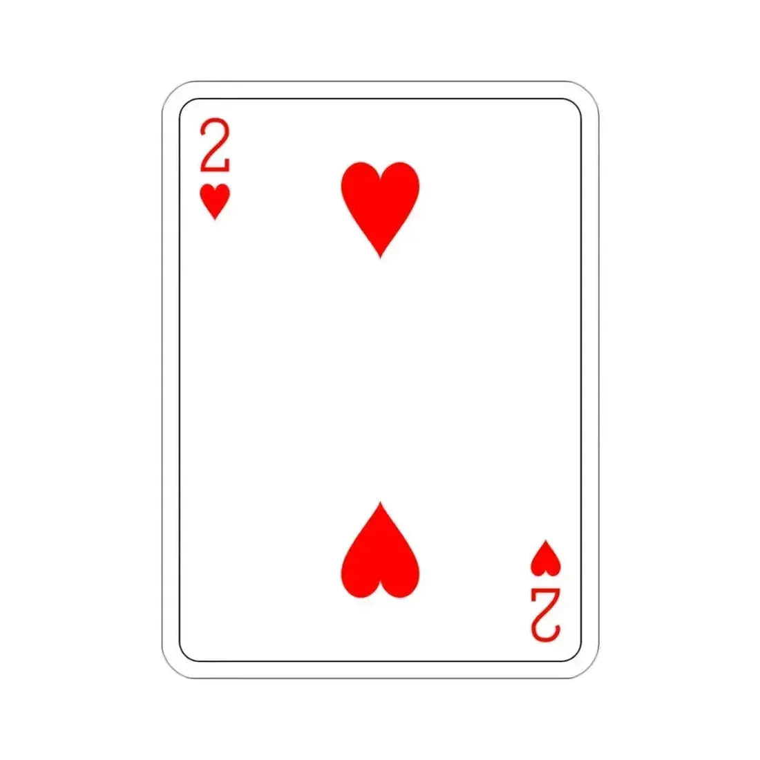 2 of Hearts Playing Card STICKER Vinyl Die-Cut Decal 3 Inch - The Sticker Space