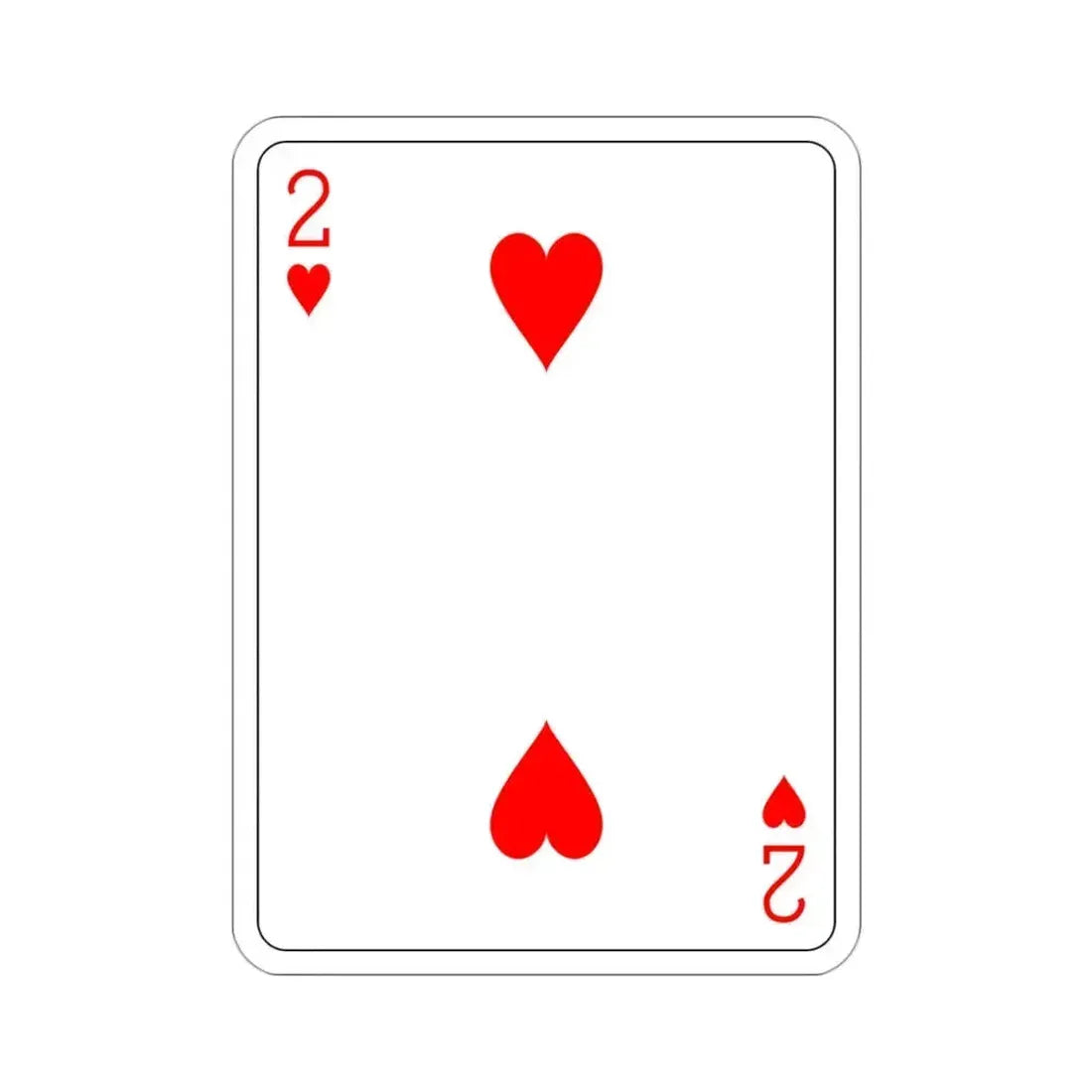 2 of Hearts Playing Card STICKER Vinyl Die-Cut Decal 3 Inch - The Sticker Space