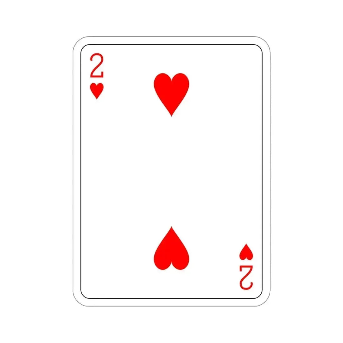 2 of Hearts Playing Card STICKER Vinyl Die-Cut Decal 4 Inch - The Sticker Space