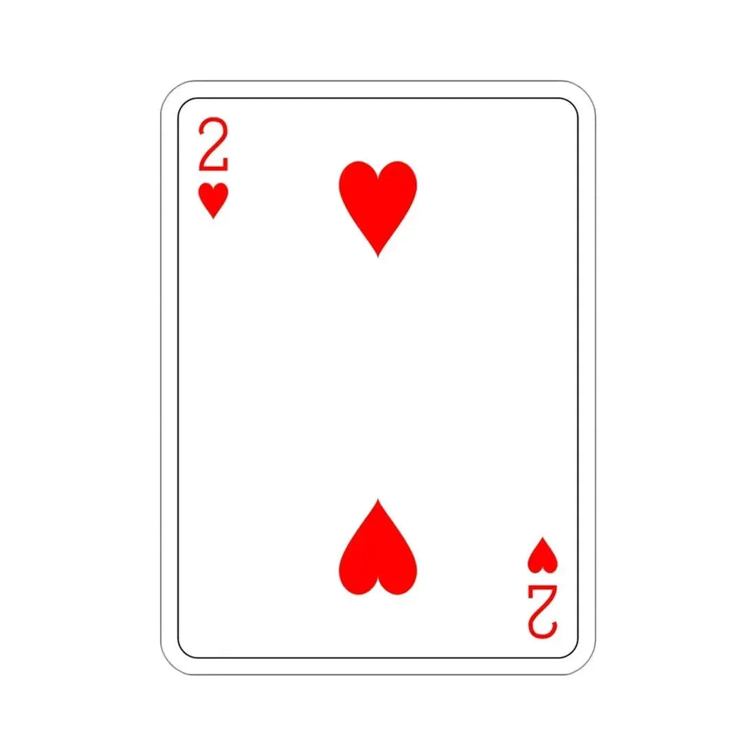 2 of Hearts Playing Card STICKER Vinyl Die-Cut Decal 4 Inch - The Sticker Space