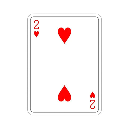2 of Hearts Playing Card STICKER Vinyl Die-Cut Decal 4 Inch - The Sticker Space