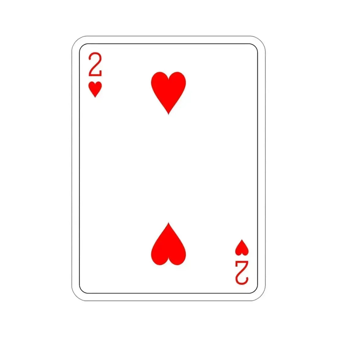 2 of Hearts Playing Card STICKER Vinyl Die-Cut Decal 5 Inch - The Sticker Space