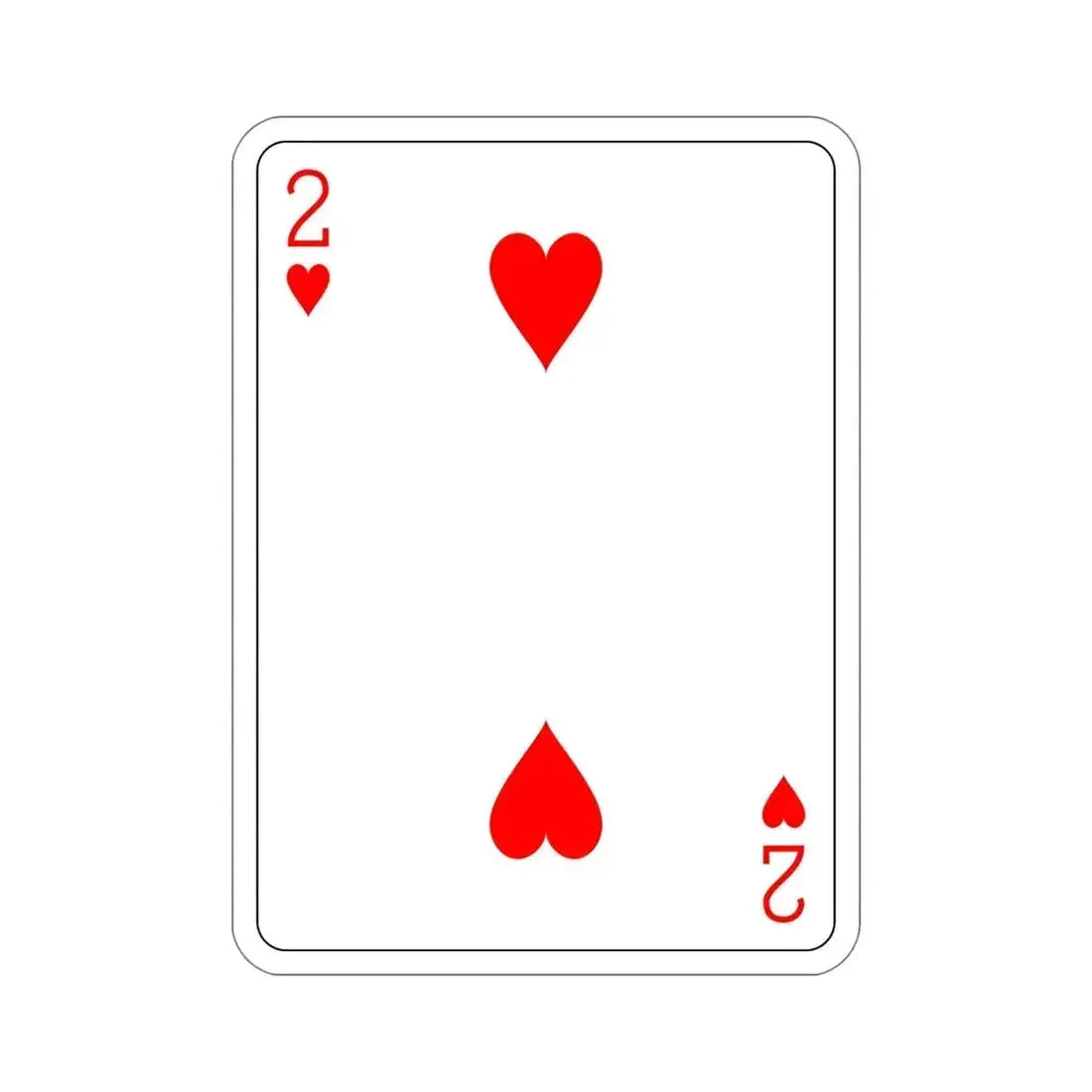 2 of Hearts Playing Card STICKER Vinyl Die-Cut Decal 5 Inch - The Sticker Space