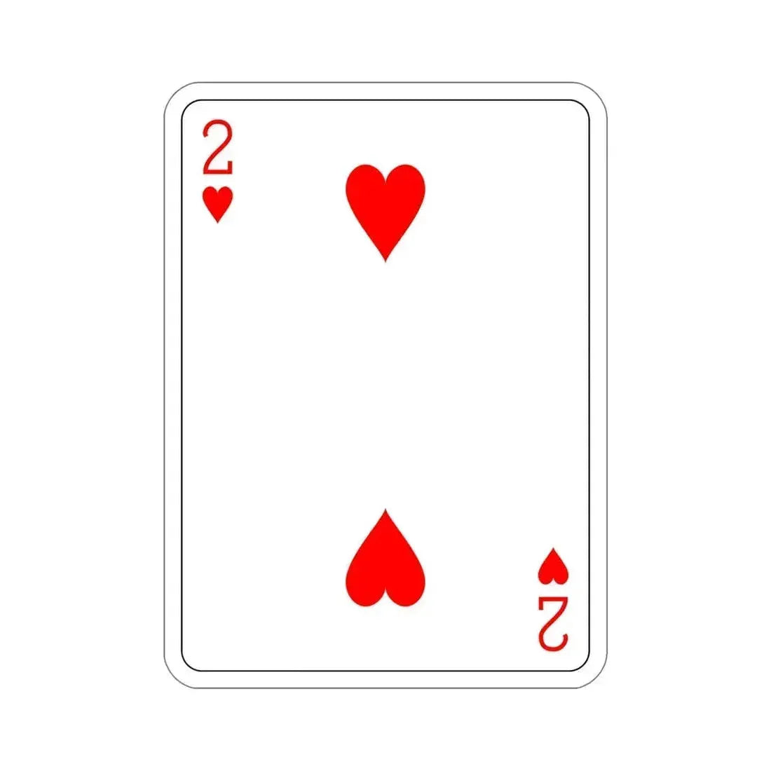 2 of Hearts Playing Card STICKER Vinyl Die-Cut Decal 6 Inch - The Sticker Space