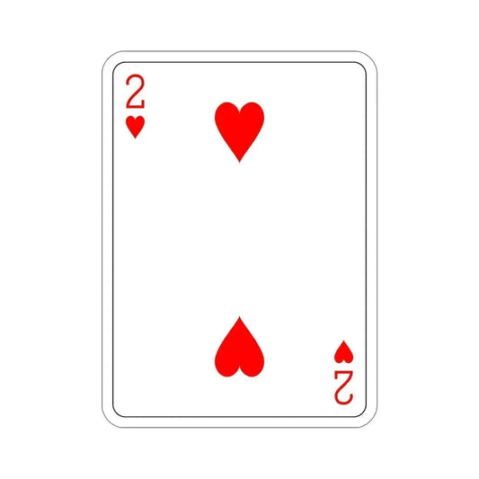 2 of Hearts Playing Card STICKER Vinyl Die-Cut Decal 6 Inch - The Sticker Space