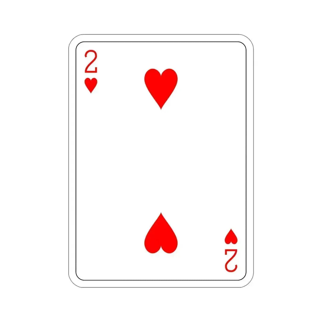 2 of Hearts Playing Card STICKER Vinyl Die-Cut Decal 6 Inch - The Sticker Space