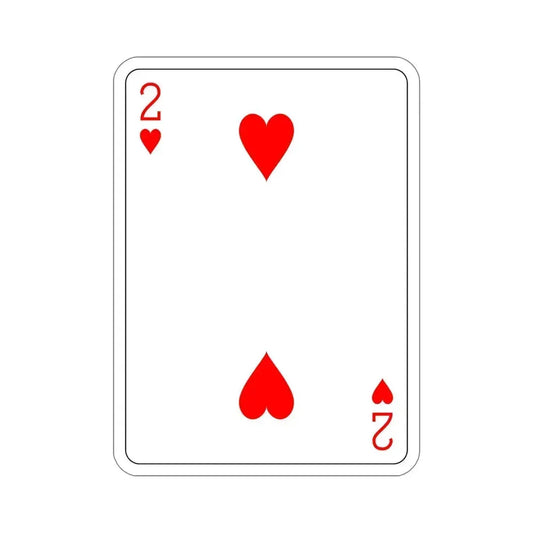 2 of Hearts Playing Card STICKER Vinyl Die-Cut Decal 6 Inch - The Sticker Space