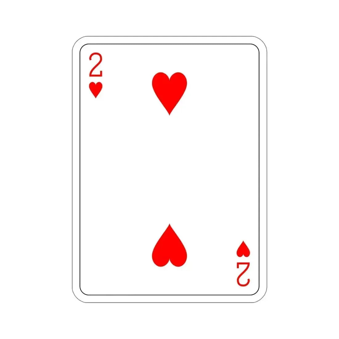 2 of Hearts Playing Card STICKER Vinyl Die-Cut Decal - The Sticker Space