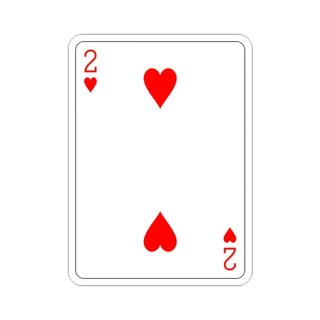 2 of Hearts Playing Card STICKER Vinyl Die-Cut Decal - The Sticker Space
