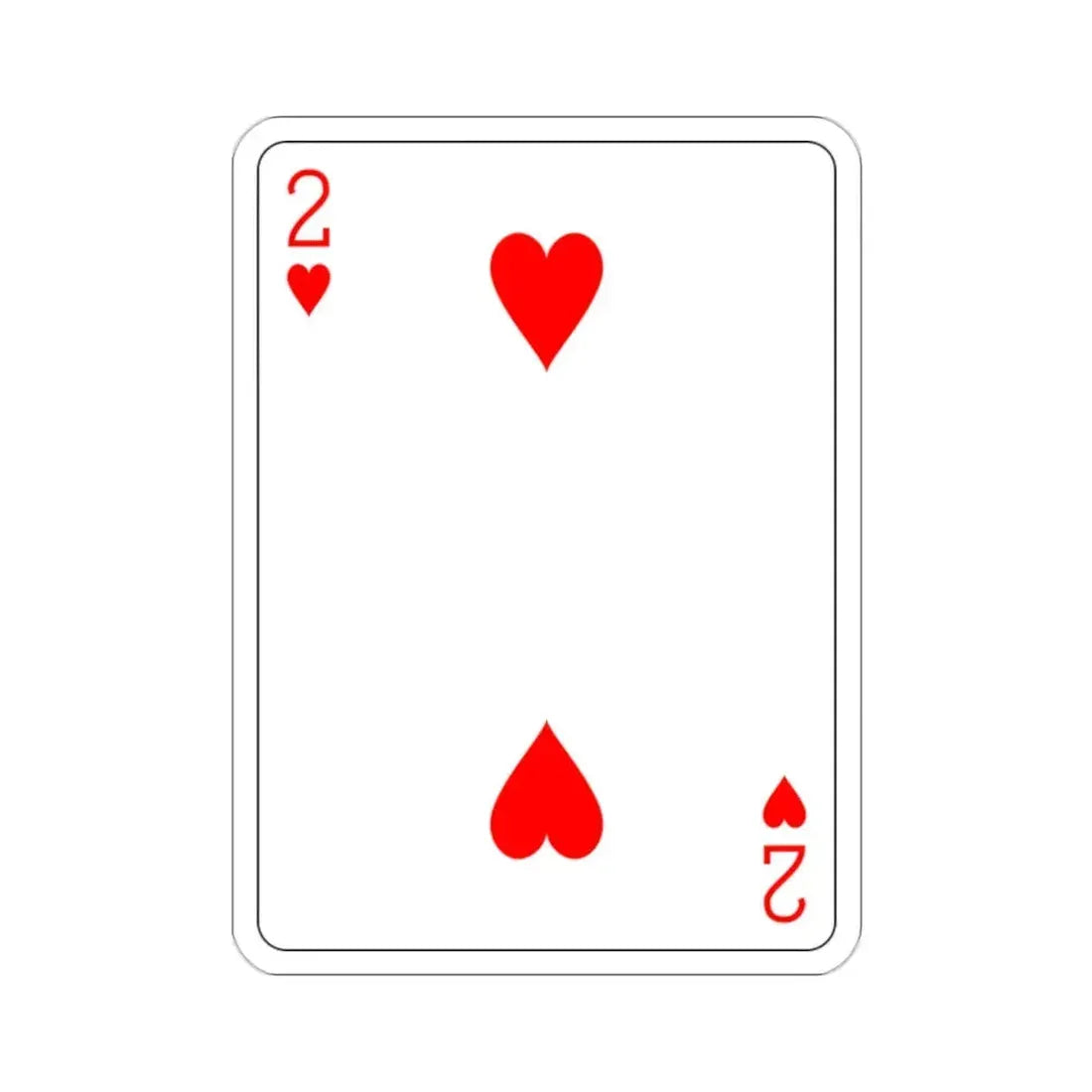 2 of Hearts Playing Card STICKER Vinyl Die-Cut Decal - The Sticker Space