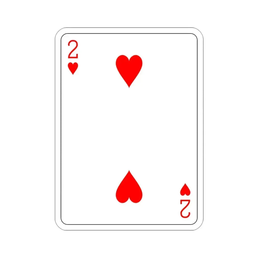 2 of Hearts Playing Card STICKER Vinyl Die-Cut Decal - The Sticker Space