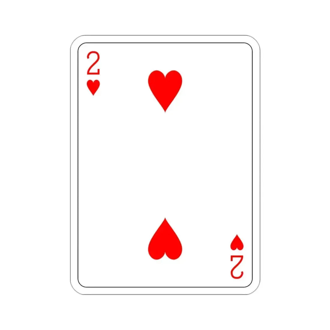 2 of Hearts Playing Card STICKER Vinyl Die-Cut Decal - The Sticker Space