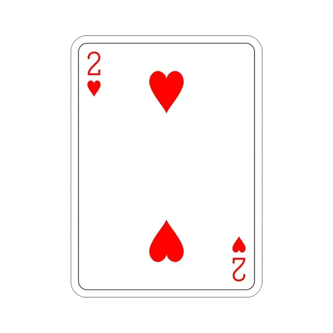 2 of Hearts Playing Card STICKER Vinyl Die-Cut Decal - The Sticker Space