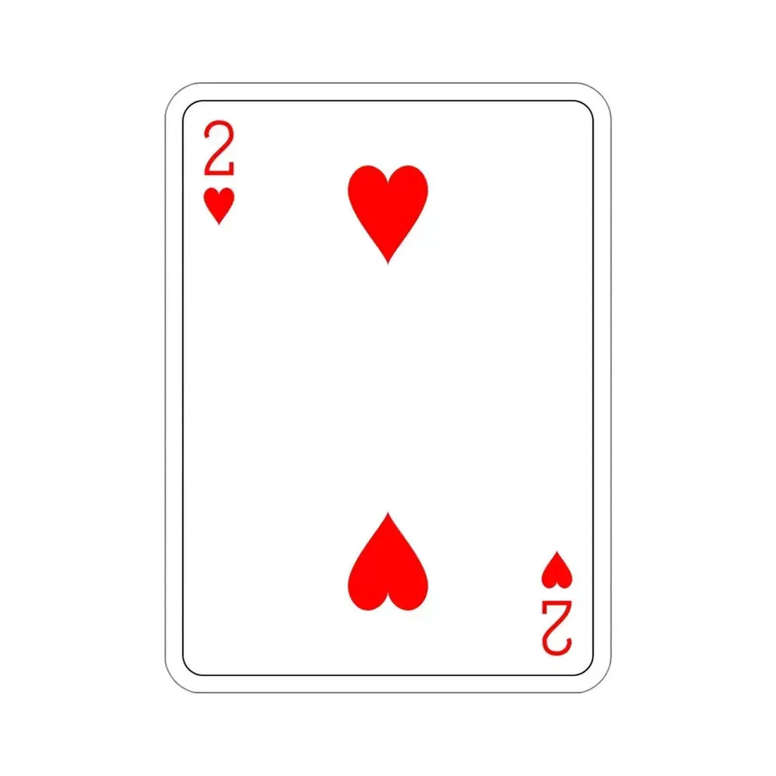 2 of Hearts Playing Card STICKER Vinyl Die-Cut Decal - The Sticker Space