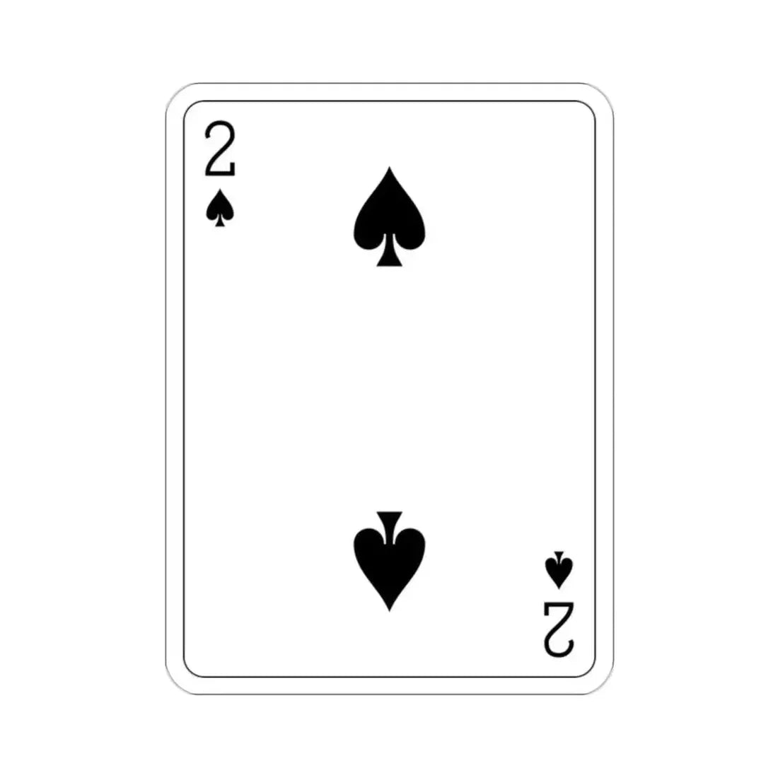 2 of Spades Playing Card STICKER Vinyl Die-Cut Decal 2 Inch - The Sticker Space