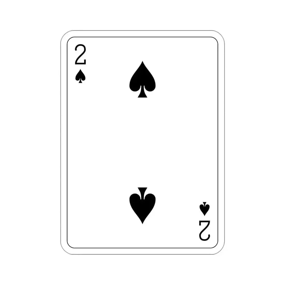 2 of Spades Playing Card STICKER Vinyl Die-Cut Decal 4 Inch - The Sticker Space