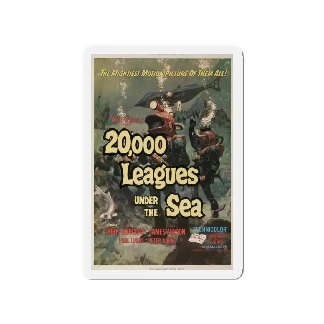 20,000 LEAGUES UNDER THE SEA 1954 Movie Poster - Refrigerator Magnet 4 Inch - The Sticker Space