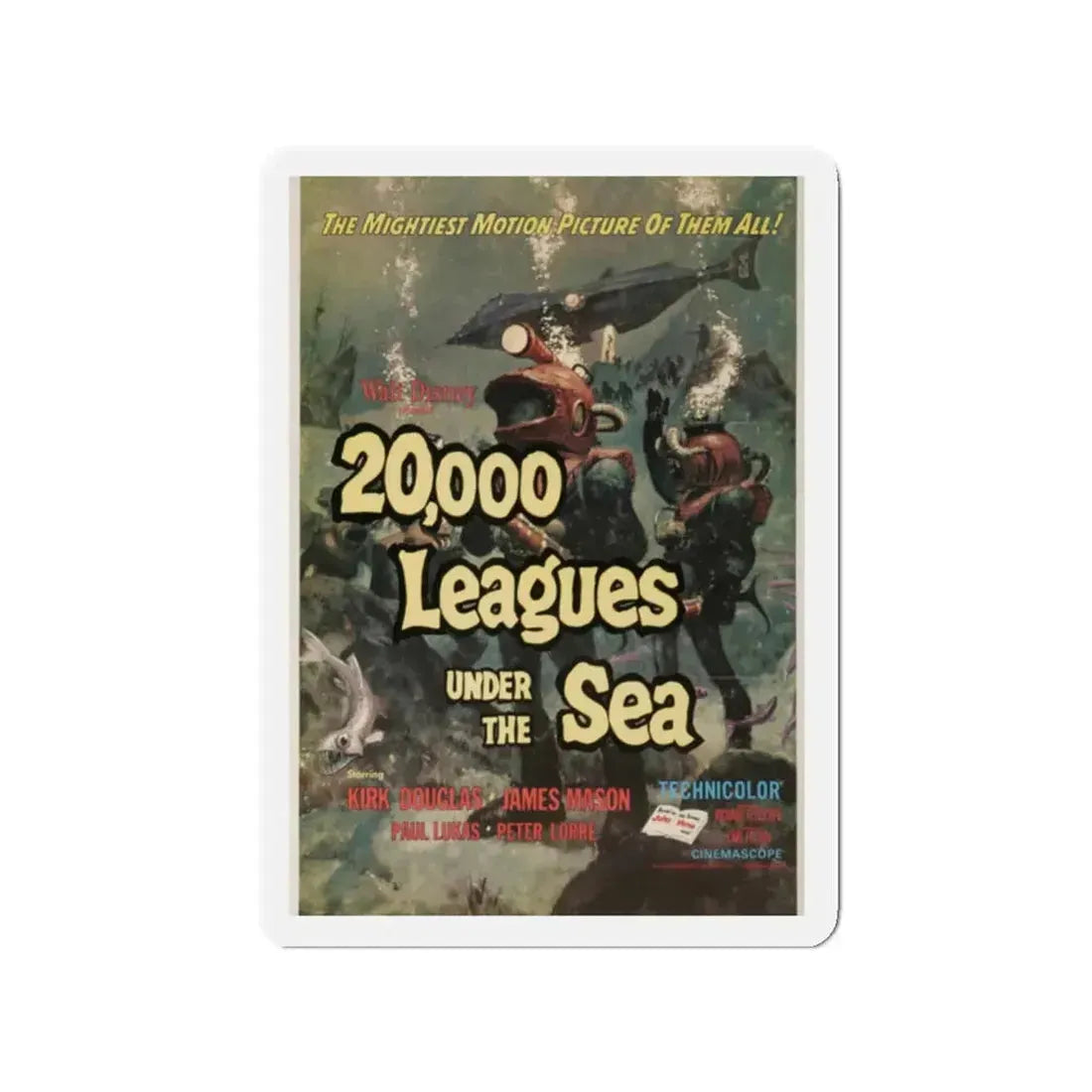 20,000 LEAGUES UNDER THE SEA 1954 Movie Poster - Refrigerator Magnet - The Sticker Space
