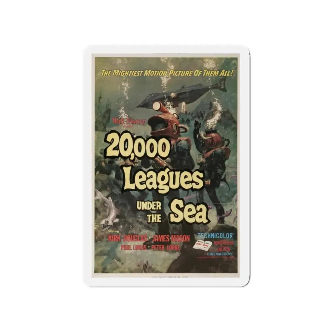 20,000 LEAGUES UNDER THE SEA 1954 Movie Poster - Refrigerator Magnet - The Sticker Space