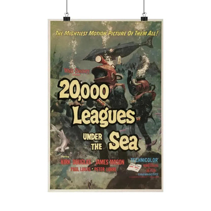 20,000 LEAGUES UNDER THE SEA 1954 - Paper Movie Poster 12″ x 18″ Matte - The Sticker Space