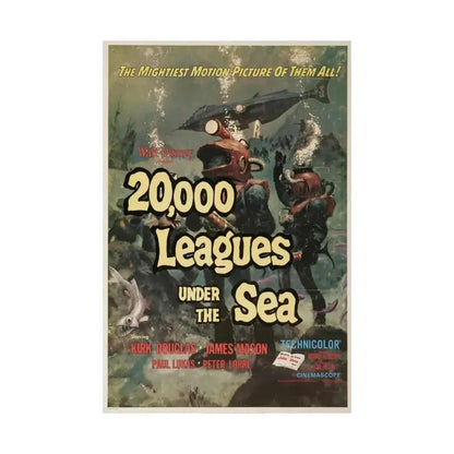 20,000 LEAGUES UNDER THE SEA 1954 - Paper Movie Poster - The Sticker Space