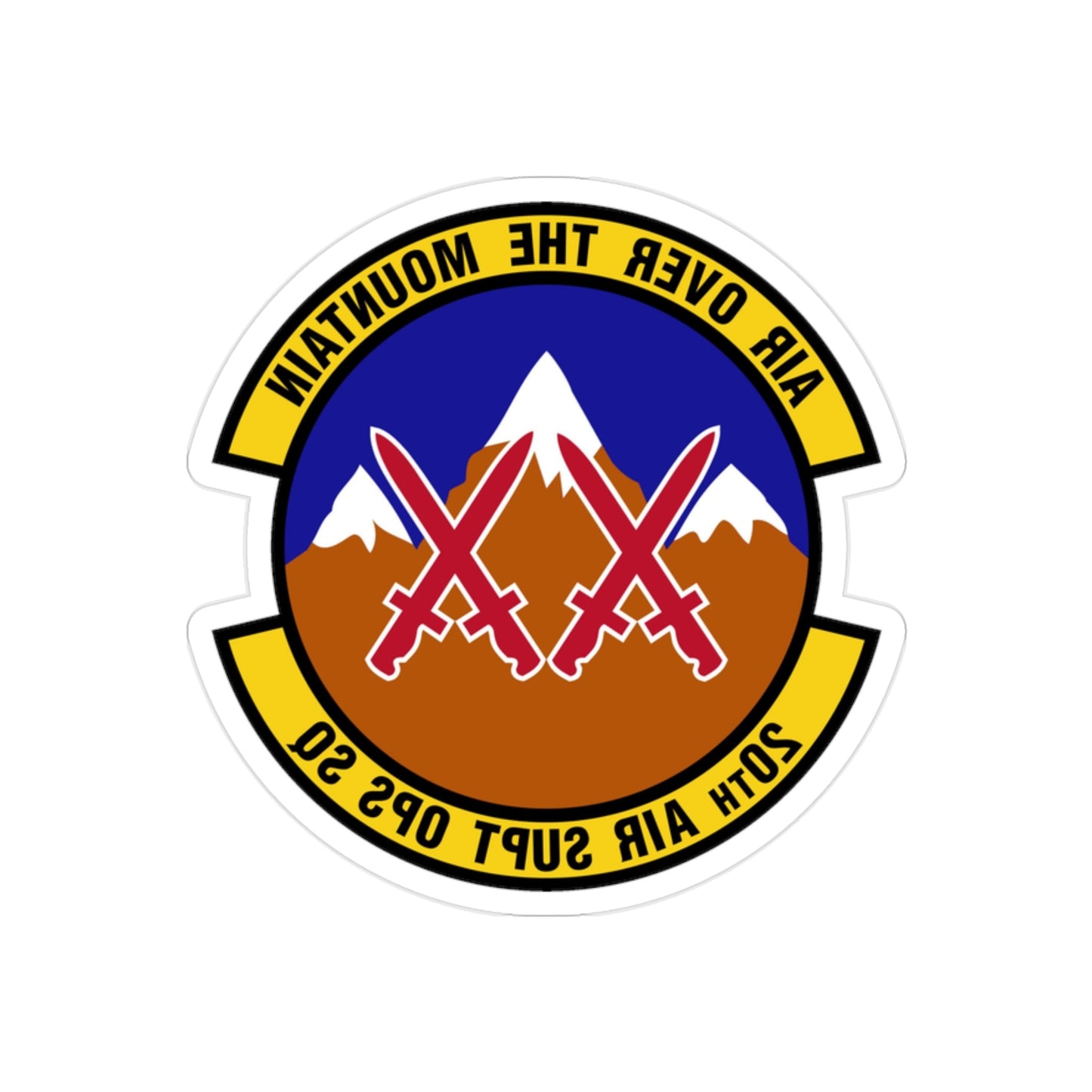 20 Air Support Operations Squadron ACC (U.S. Air Force) REVERSE PRINT Transparent STICKER-2" × 2"-The Sticker Space