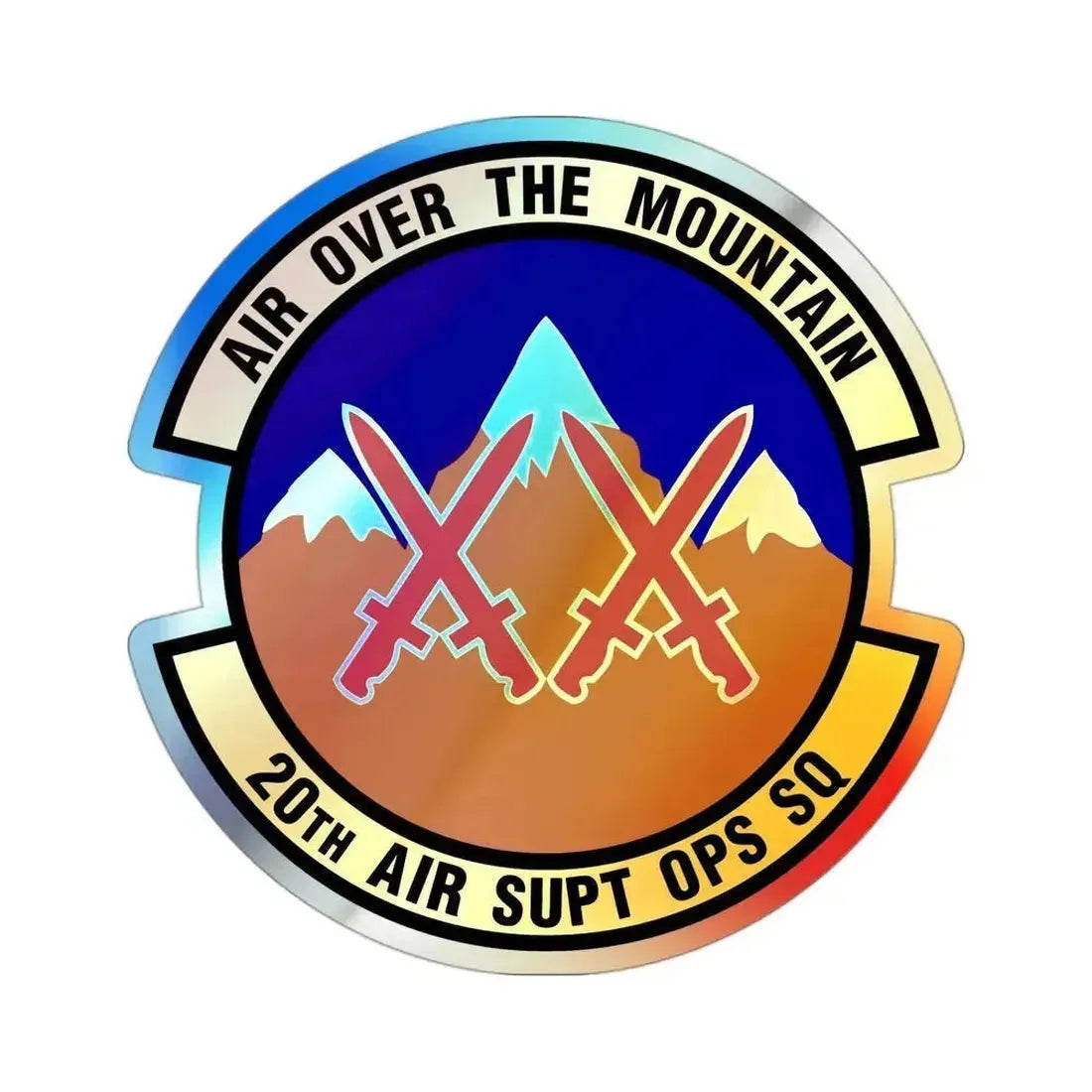20 Air Support Operations Squadron ACC (U.S. Air Force) Holographic STICKER Die-Cut Vinyl Decal 3 Inch Holographic - The Sticker Space