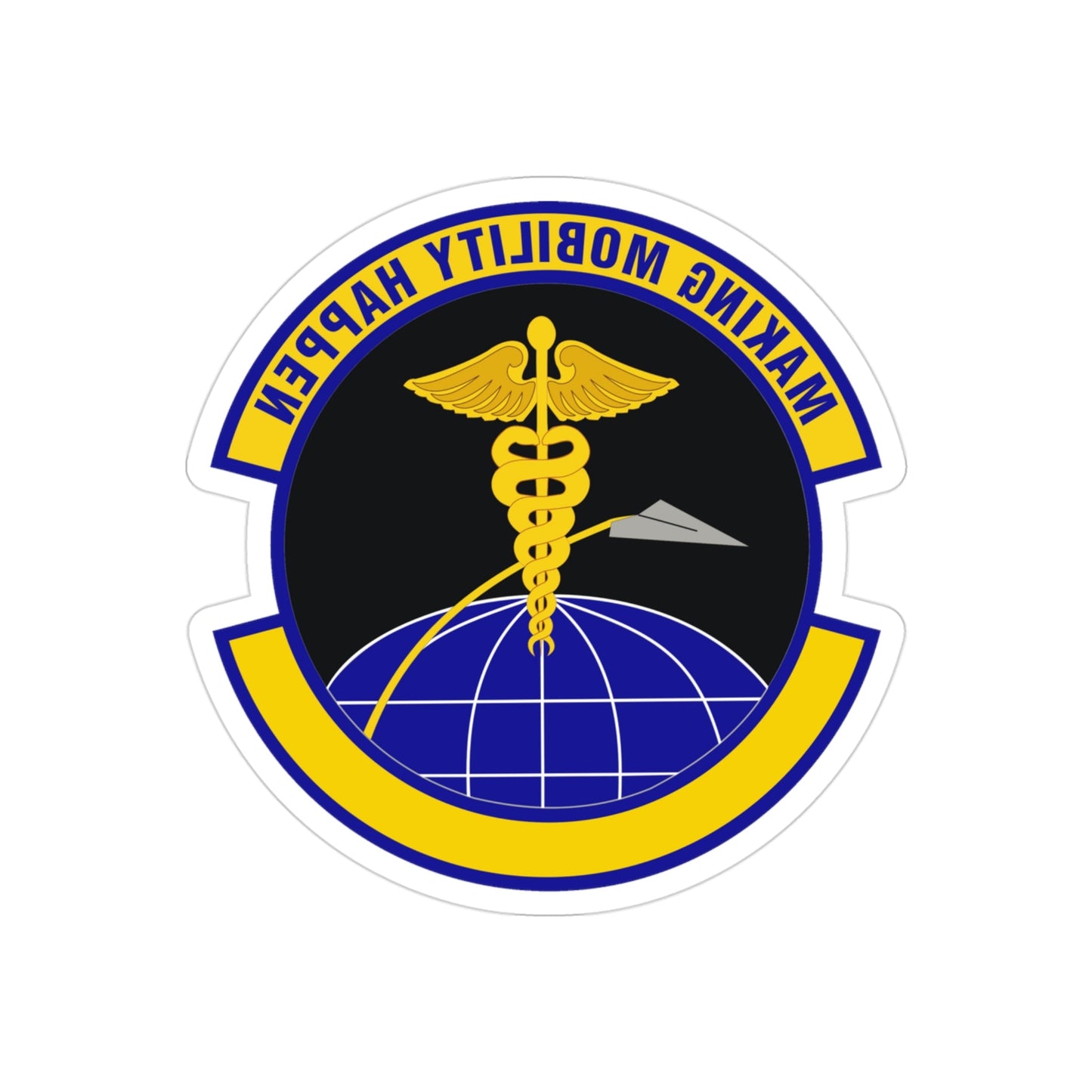 20 Healthcare Operations Squadron ACC (U.S. Air Force) REVERSE PRINT Transparent STICKER-3" × 3"-The Sticker Space