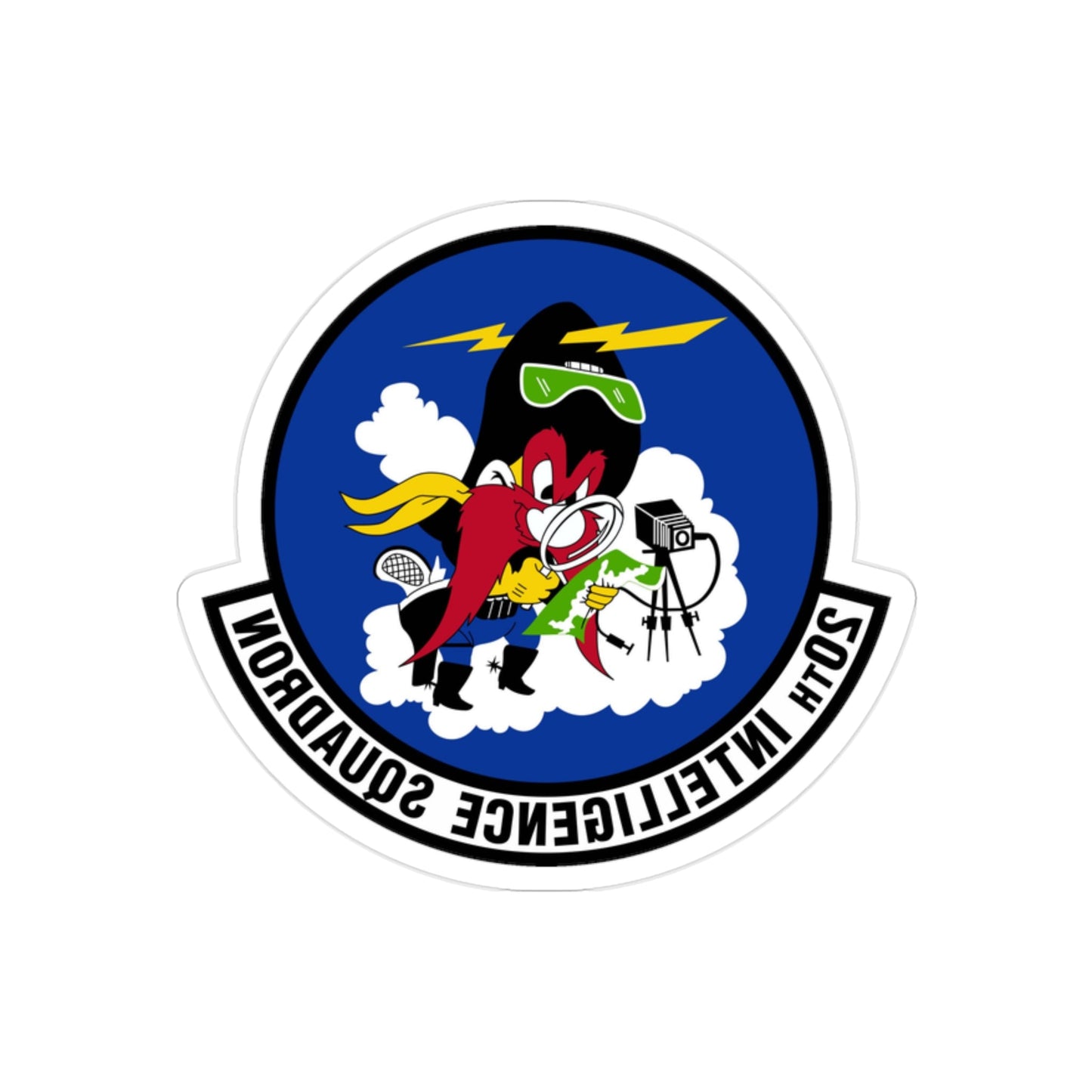 20 Intelligence Squadron ACC (U.S. Air Force) REVERSE PRINT Transparent STICKER-2" × 2"-The Sticker Space