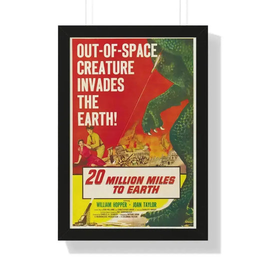 20 MILLION MILES TO EARTH 1957 - Framed Movie Poster 16″ x 24″ Black - The Sticker Space