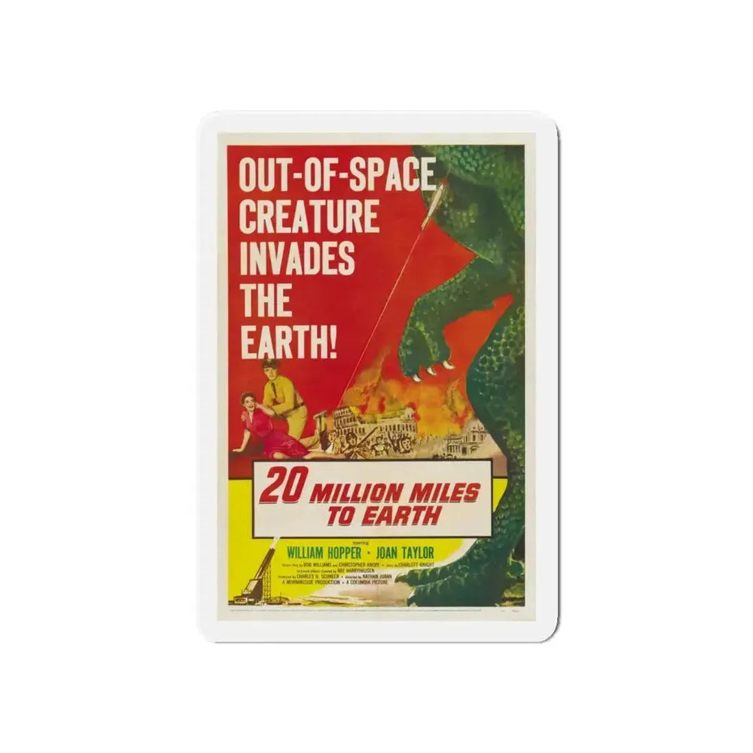 20 MILLION MILES TO EARTH 1957 Movie Poster - Refrigerator Magnet 6 Inch - The Sticker Space