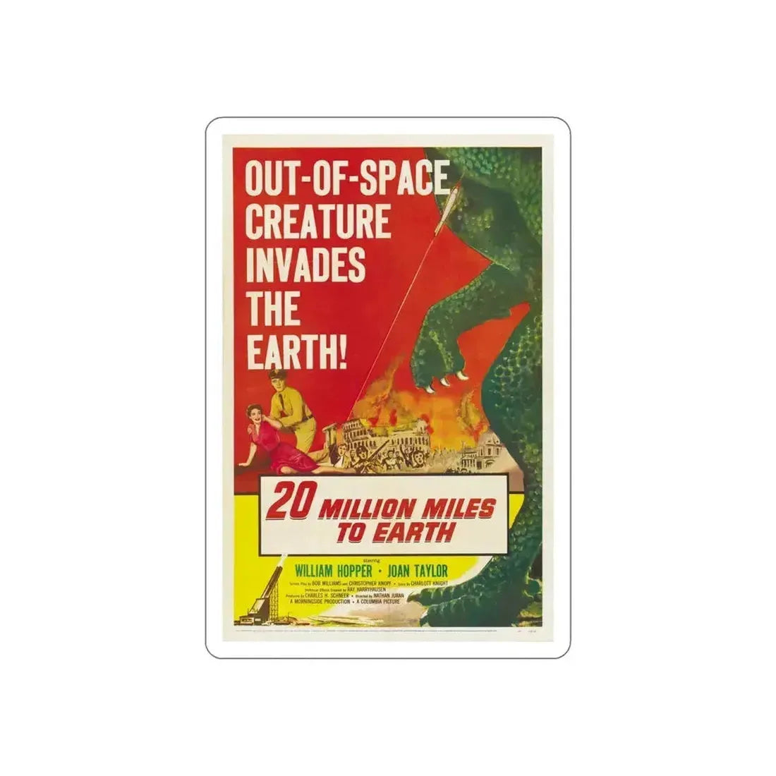 20 MILLION MILES TO EARTH 1957 Movie Poster STICKER Vinyl Die-Cut Decal 6 Inch - The Sticker Space