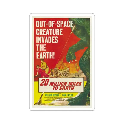 20 MILLION MILES TO EARTH 1957 Movie Poster - STICKER Vinyl Kiss-Cut Decal 2 Inch White - The Sticker Space