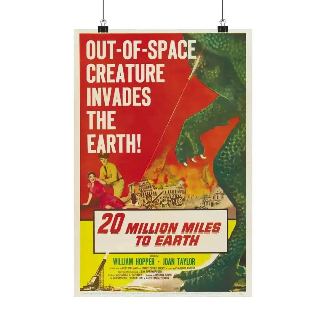 20 MILLION MILES TO EARTH 1957 - Paper Movie Poster - The Sticker Space
