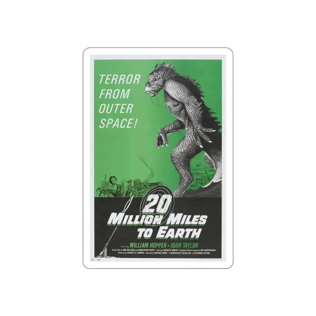 20 MILLION MILES TO EARTH (3) 1957 Movie Poster STICKER Vinyl Die-Cut Decal - The Sticker Space
