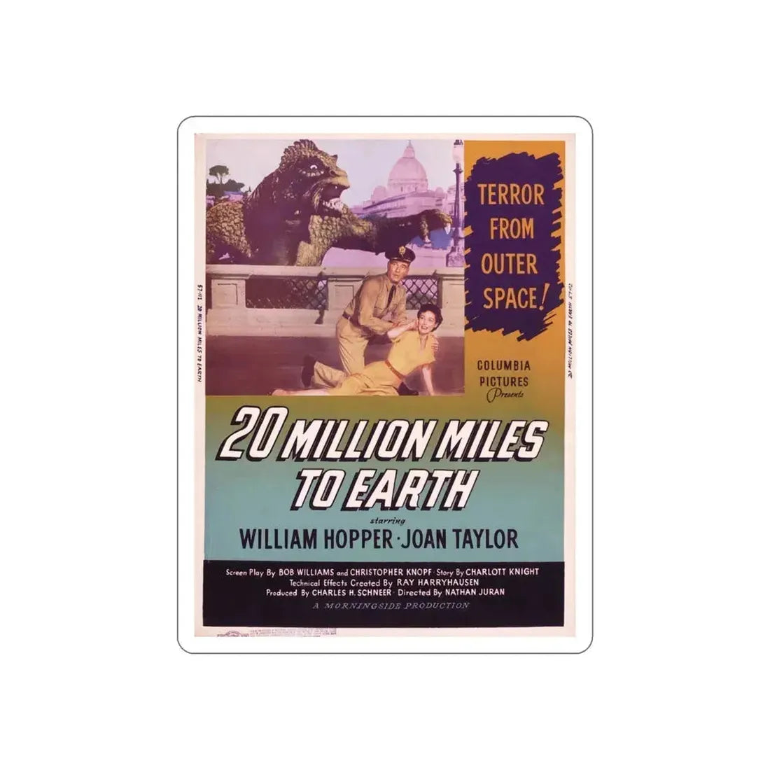 20 MILLION MILES TO EARTH (4) 1957 Movie Poster STICKER Vinyl Die-Cut Decal 6 Inch - The Sticker Space