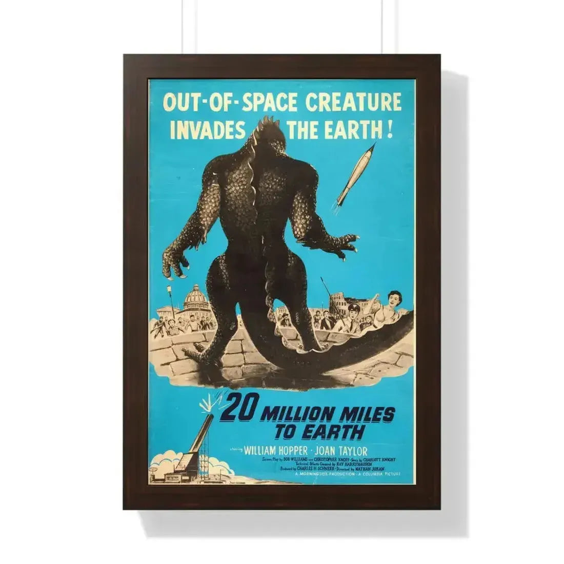 20 MILLION MILES TO EARTH (5) 1957 - Framed Movie Poster 16″ x 24″ Walnut - The Sticker Space