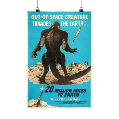 20 MILLION MILES TO EARTH (5) 1957 - Paper Movie Poster 12″ x 18″ Matte - The Sticker Space