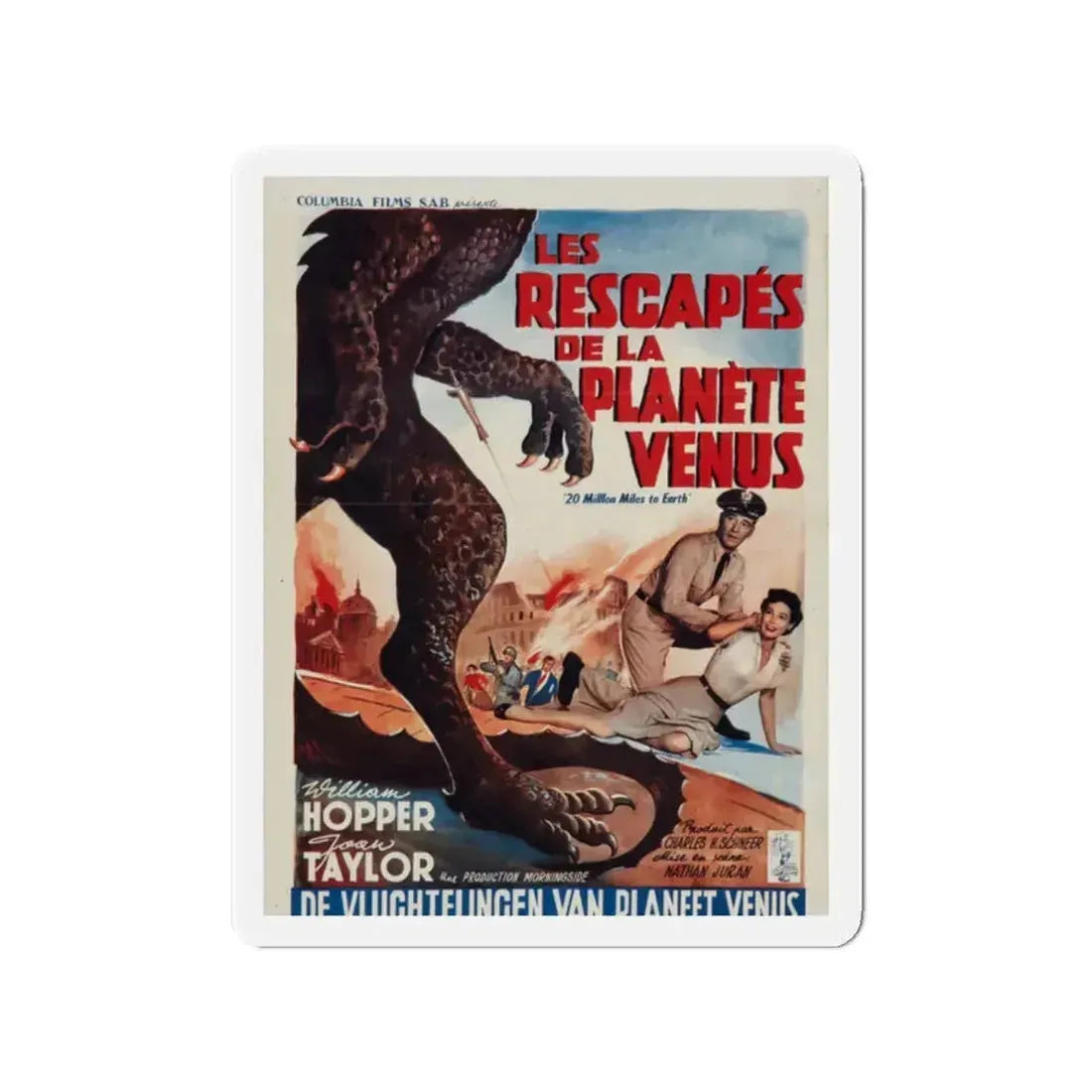 20 MILLION MILES TO EARTH (BELGIAN) 1957 Movie Poster - Refrigerator Magnet 2 Inch - The Sticker Space