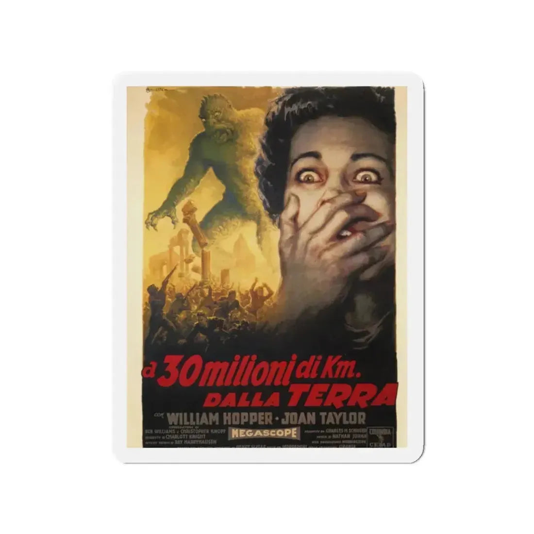 20 MILLION MILES TO EARTH (ITALIAN 2) 1957 Movie Poster - Refrigerator Magnet 2 Inch - The Sticker Space