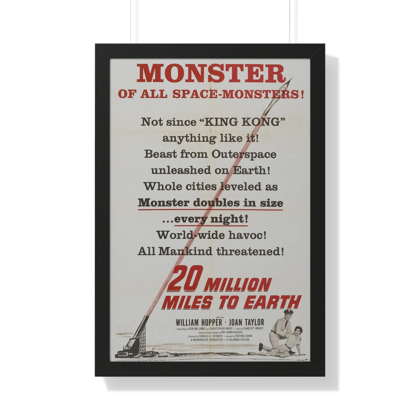 20 MILLION MILES TO EARTH (TEASER) 1957 - Framed Movie Poster-20" x 30"-The Sticker Space