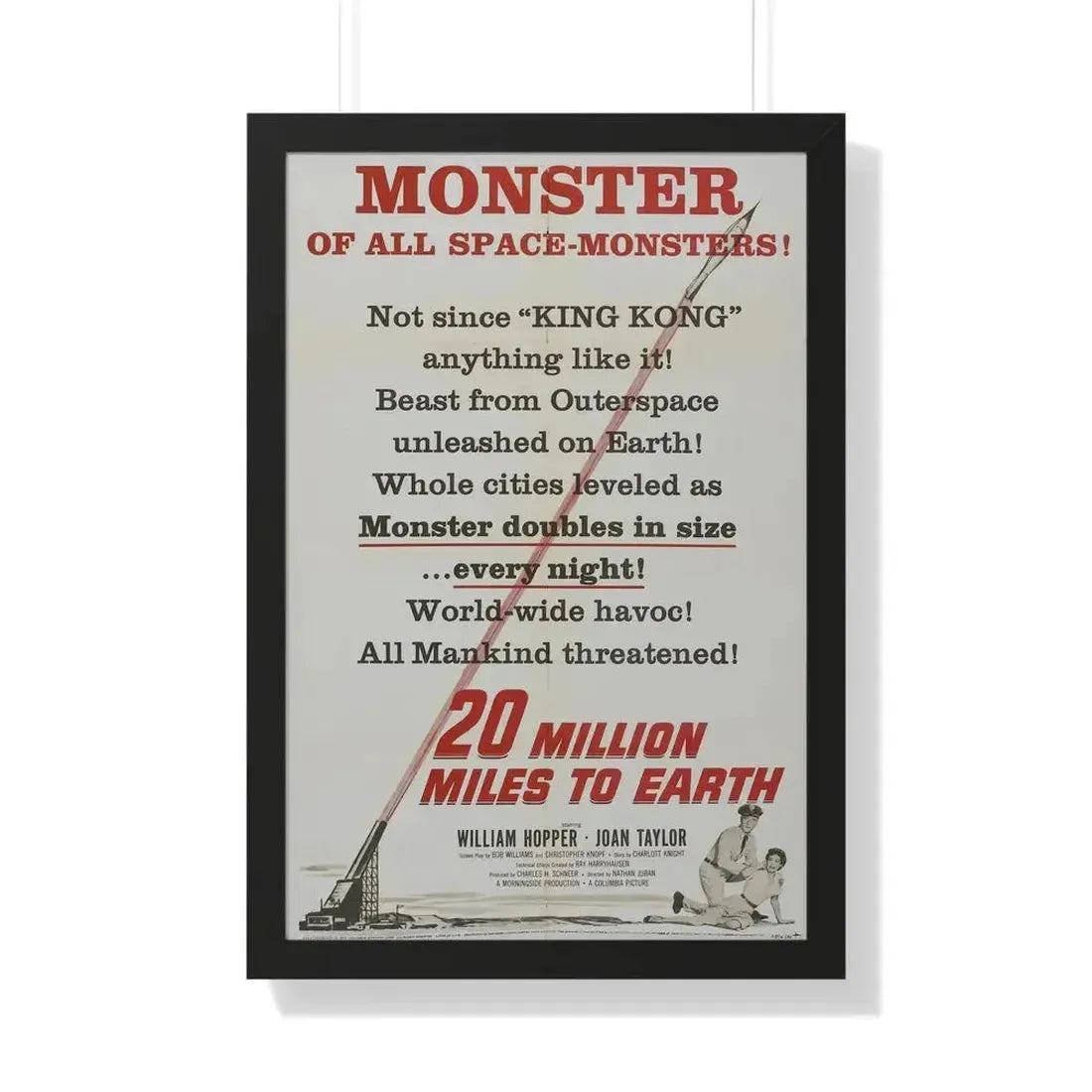 20 MILLION MILES TO EARTH (TEASER) 1957 - Framed Movie Poster - The Sticker Space