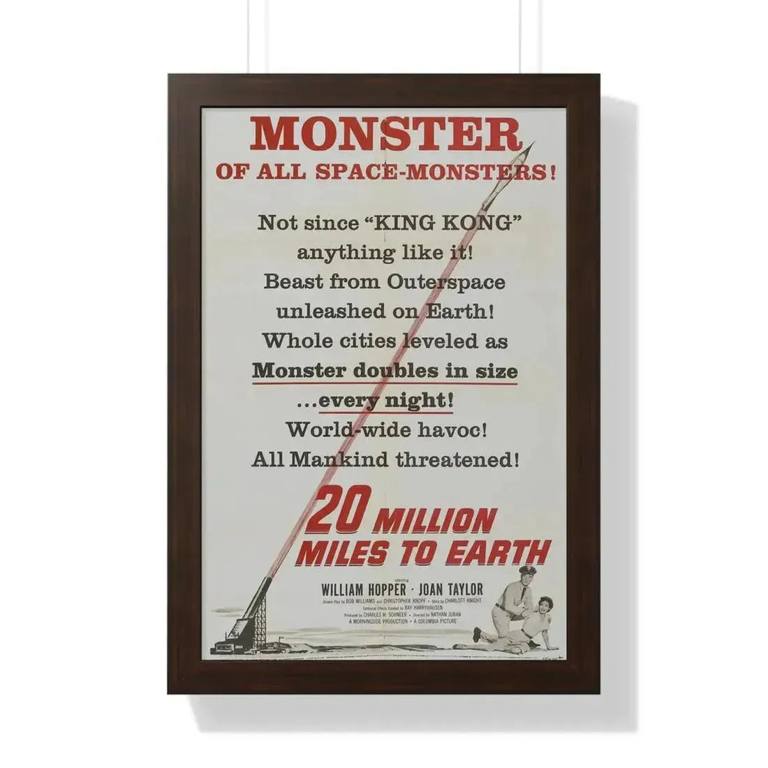 20 MILLION MILES TO EARTH (TEASER) 1957 - Framed Movie Poster - The Sticker Space