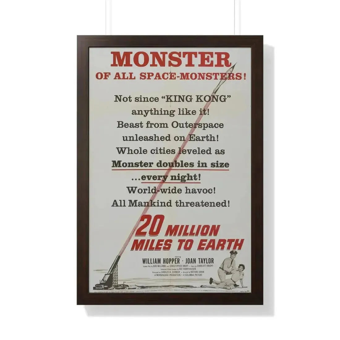 20 MILLION MILES TO EARTH (TEASER) 1957 - Framed Movie Poster - The Sticker Space