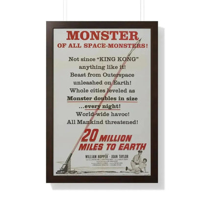 20 MILLION MILES TO EARTH (TEASER) 1957 - Framed Movie Poster - The Sticker Space
