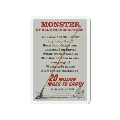 20 MILLION MILES TO EARTH (TEASER) 1957 Movie Poster - Refrigerator Magnet 3 Inch - The Sticker Space