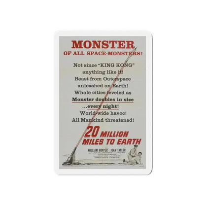 20 MILLION MILES TO EARTH (TEASER) 1957 Movie Poster - Refrigerator Magnet 6 Inch - The Sticker Space